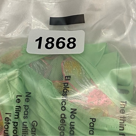 New! For Love And Lemons electric fields Green Floral Lace Bra 1868 - Picture 7 of 11